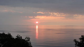 オホーツク海に沈む夕陽