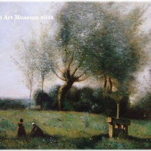 コロー　「小さな水門のある草原」