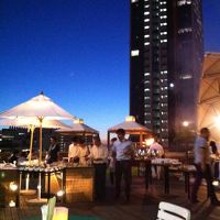 屋上ビアガーデンは南国の雰囲気でした