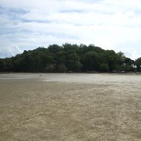 潮が引くと目の前の島まで歩いていけます