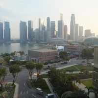 部屋からの景色です。先にマーライオンが見えます。