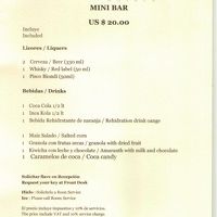 ミニバーを利用する場合の判り難い説明書