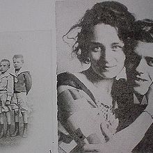 左：マグリット兄弟（マグリットは長兄）右：愛妻と