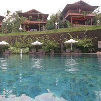 プールは、真ん中が深くて泳ぎやすい。