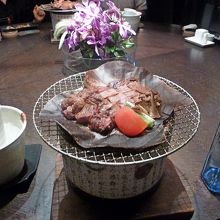 朴葉焼き，味噌が少ない