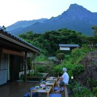 四季の宿　尾之間での絶景の中の夕食。