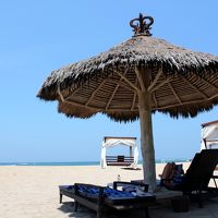 ホテルのプライベートビーチ。