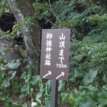 指月山登山口の案内板