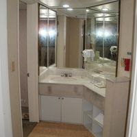 洗面所の鏡が大きかったです。