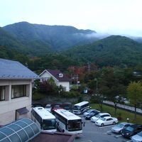 客室の通路から見える景色。