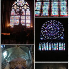 ノートルダム寺院のステンドグラス