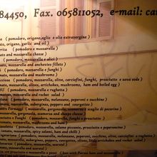 メニューの一部。全体的にかなりリーズナブルです。