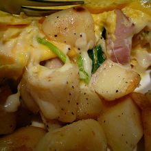 ほうれん草・ベーコン・チーズのオムレツ　アップ