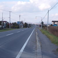宗谷本線の永山駅方面に向かう道です