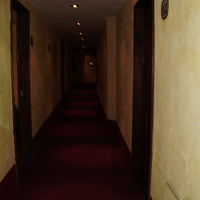 廊下はうす暗いです。