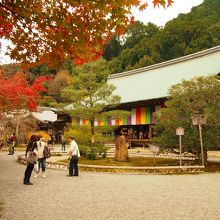 本堂　釈迦と如来の二如来像が並ぶ