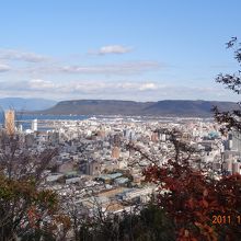 展望台から見る高松市内と屋島