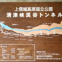 清津峡渓谷トンネルの案内図