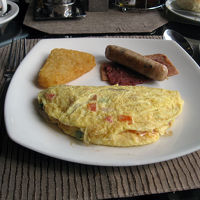 朝食で食べた卵3つ分の特製オムレツ