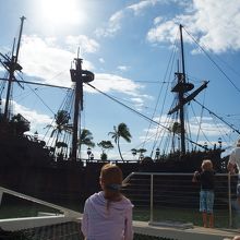 ブラックパール号でかいです。船上からの撮影スポット。