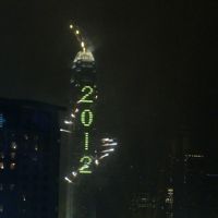 カウントダウンの花火。臨場感は難しいですが・・・。