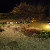 1階の中庭がライトアップされていました