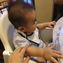 ベビーチェアもお借りできました。