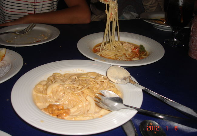 おいしかった！　ウニとアオリイカのパスタ