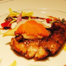 斤目代と野菜のはさみ焼き　フラワーティアラ