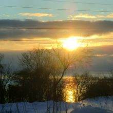 オホーツク海に映える朝日