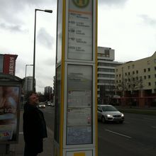 バス停の一例、近くに行けば停車駅が書いてあります
