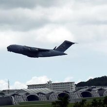 C17輸送機の離陸