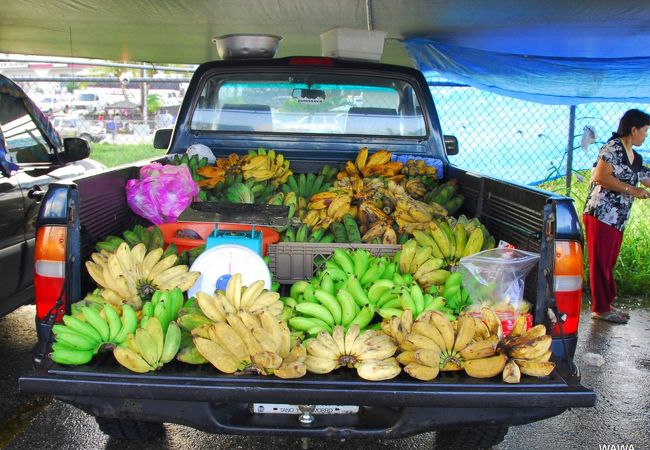 名前もわからない野菜果物、テデドの朝市ならではの地元密着商品