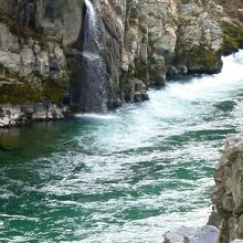 到着後、上流を眺めて