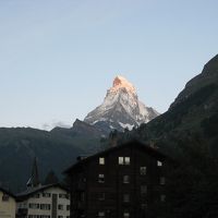 ツェルマットホテルバルコニーよりマッターホルン眺望