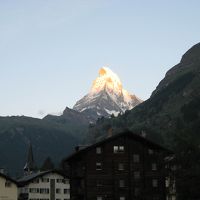 ツェルマットホテルバルコニーよりマッターホルン眺望