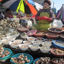 チャガルチ市場はとっても活気があります。