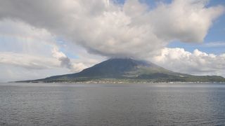 車窓から堪能する桜島