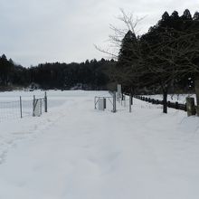 滝への入口、突き当りが「六の滝」