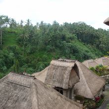 レストランの下はヴィラ　向こうは峡谷