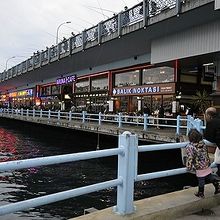 ガラタ橋の下段真ん中あたりは埠頭のようになっています。