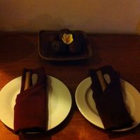 サービスのフルーツをすぐに食べれるように用意されてます