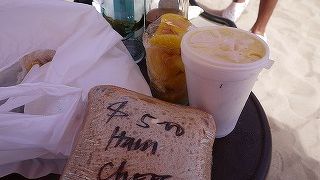 マンゴ　ハムサンド　美味しかった