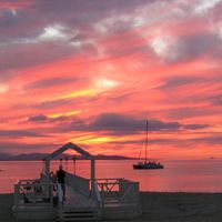 夕暮れのプライベートビーチ