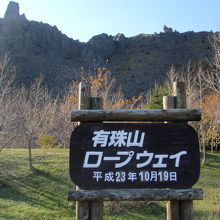 ロープウエイの標識