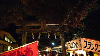 山手線を見下ろせる神社。例大祭は盛り上がる。