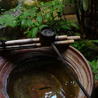 手前の庭のつくばい