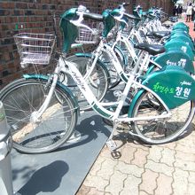 士官学校前には、貸し自転車