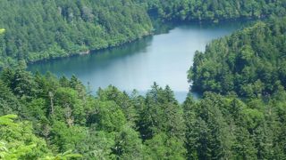 遠くに湖を見る事ができます。