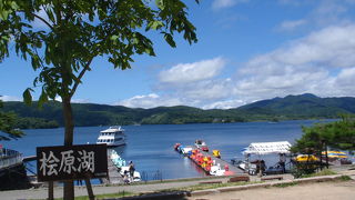 青くて大きな湖です。